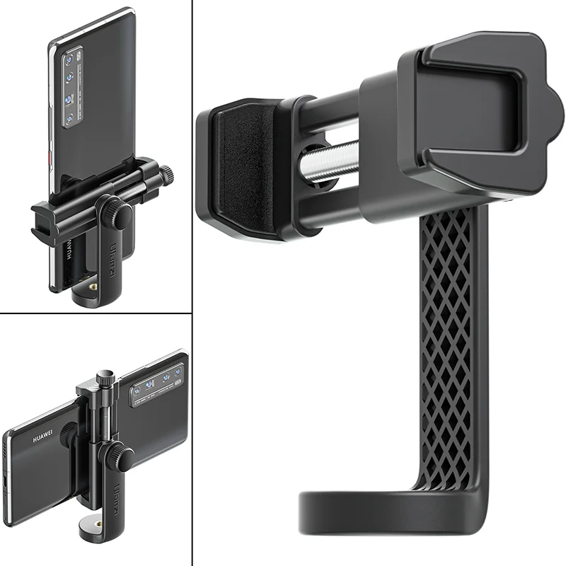 Ulanzi Updated Vertical Shooting Tripod Mount Holder Stand Bracket Clip Mount Cold Shoe Vlog Mount for iPhone Samsung Huawei