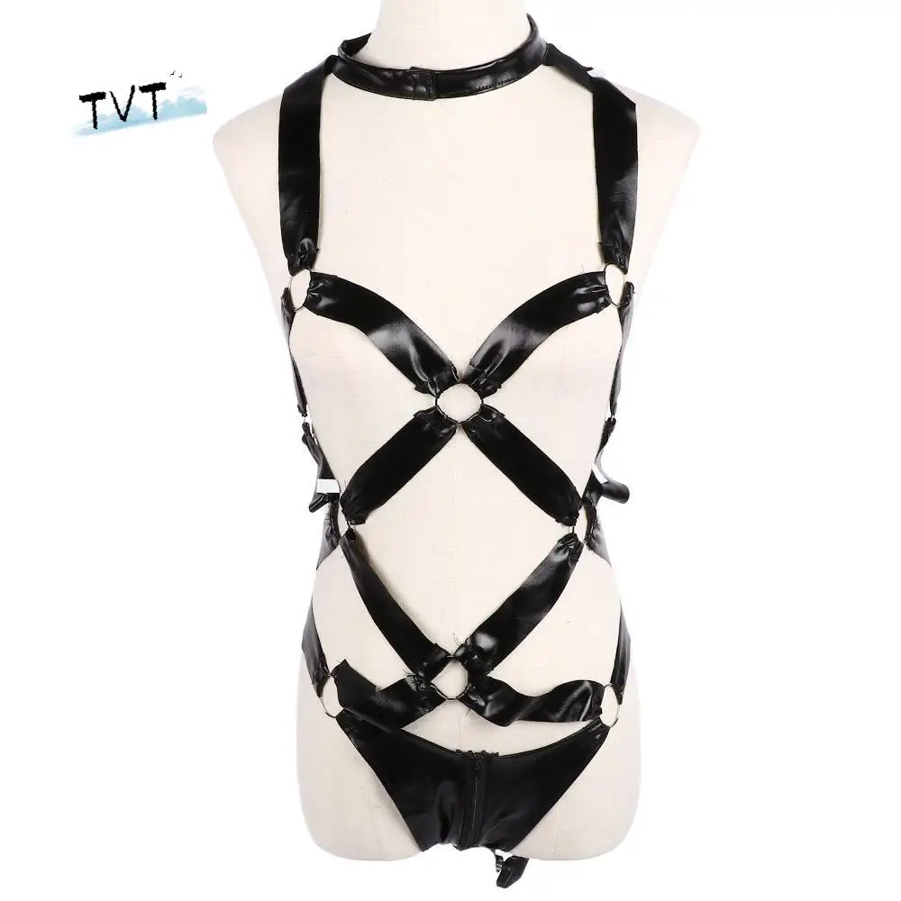 

Fashion Temptation Artificial Lingerie Leather Uniform Hoop