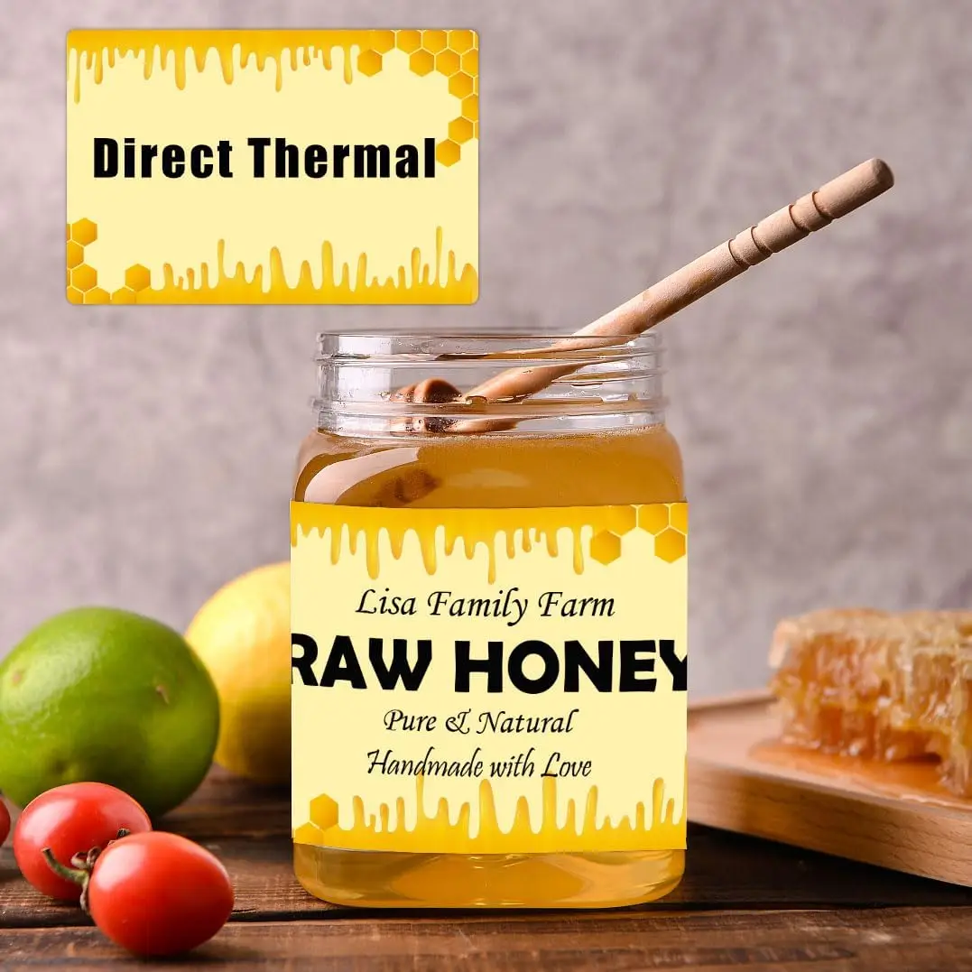 Direct Thermal Labels Stickers Honey Themed Labels 2 Inch Honey Jars Bottles Labels Valentine\'s Day Personalized Labels 250 Pcs