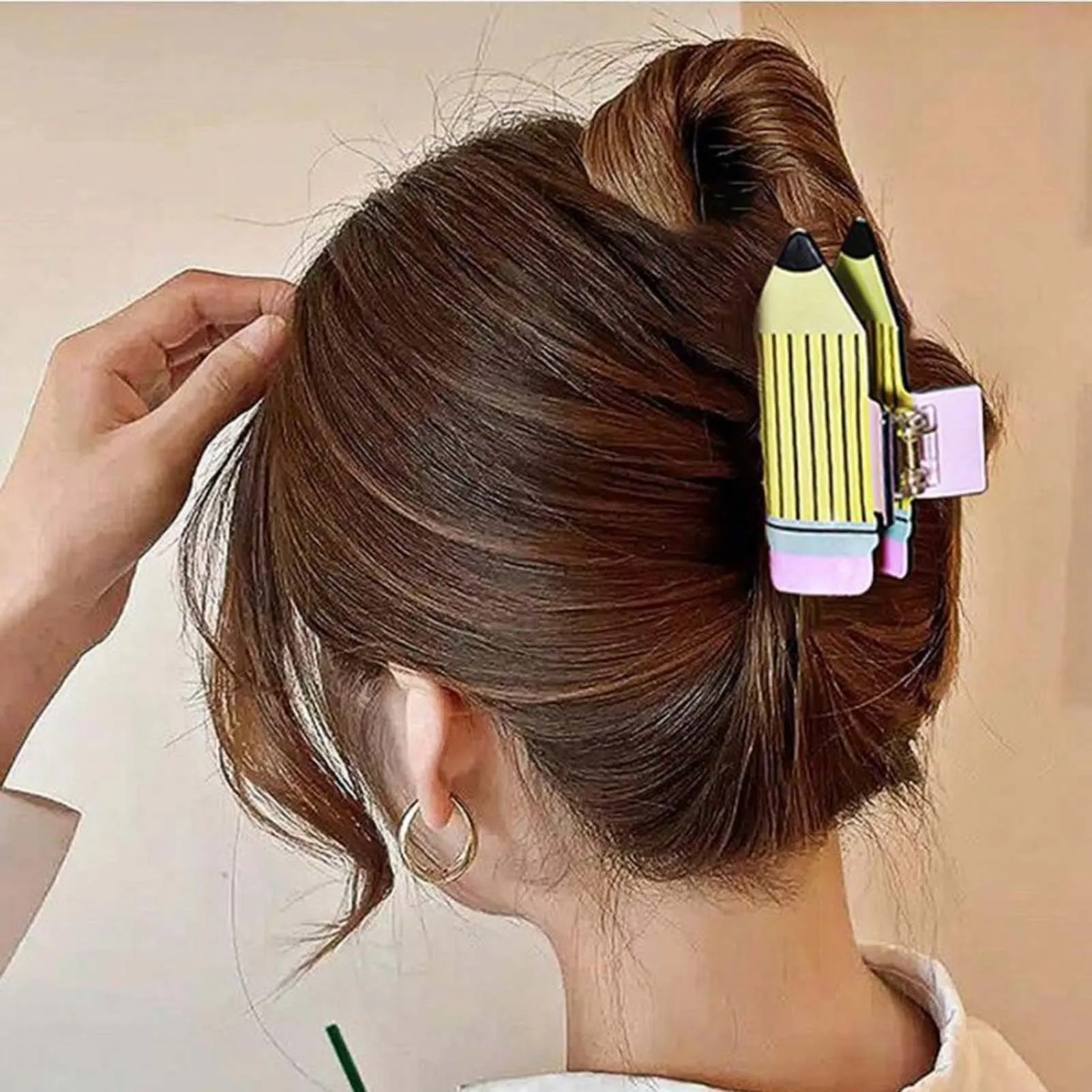 Funny Pencil Hair Clip Cute Stationery Shape Strong Hold Hair Jaw Clips Suitable for Birthday Christmas Gift AIC88