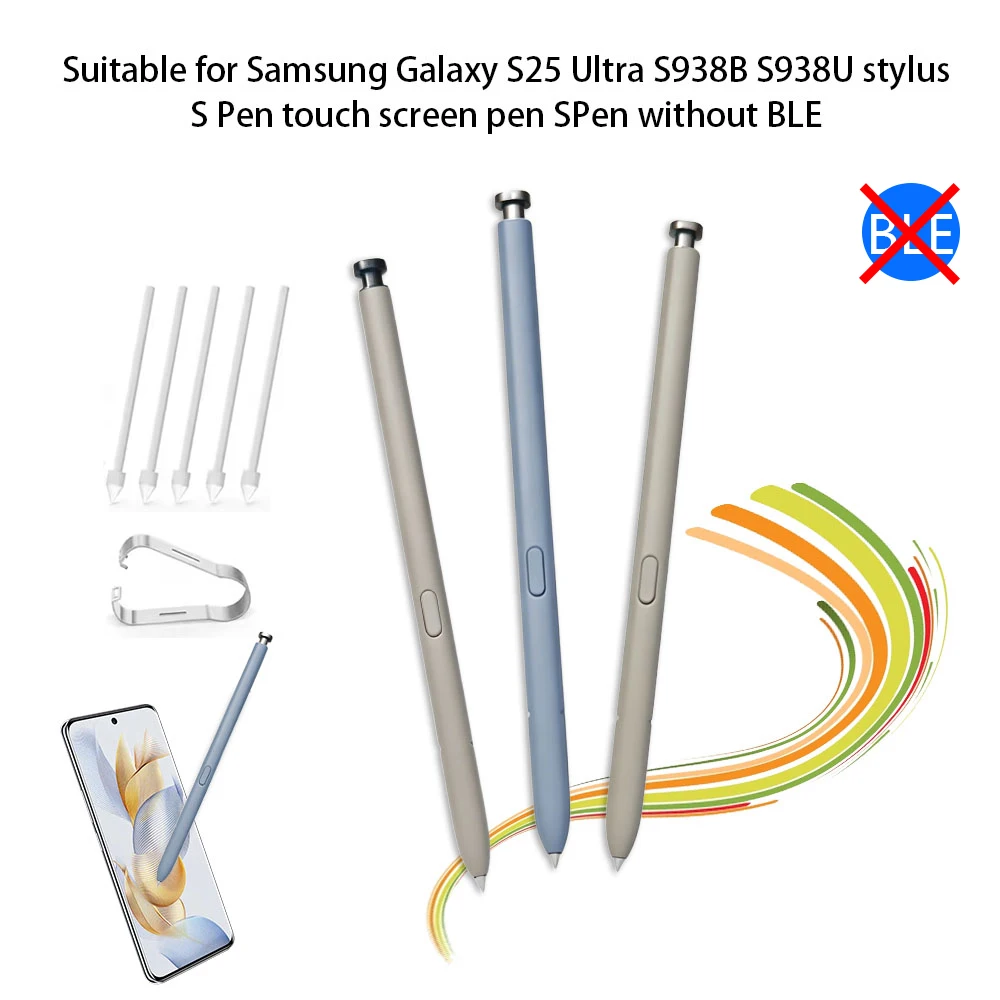 Für Samsung Galaxy S25 Ultra Stylus Stift, Ersatz S Pen Geschenk 5 Ersatzspitzen, Bildschirm-Stylus, Passend für SM-S938B SM-S938U SM S938N (Ohne BLE)