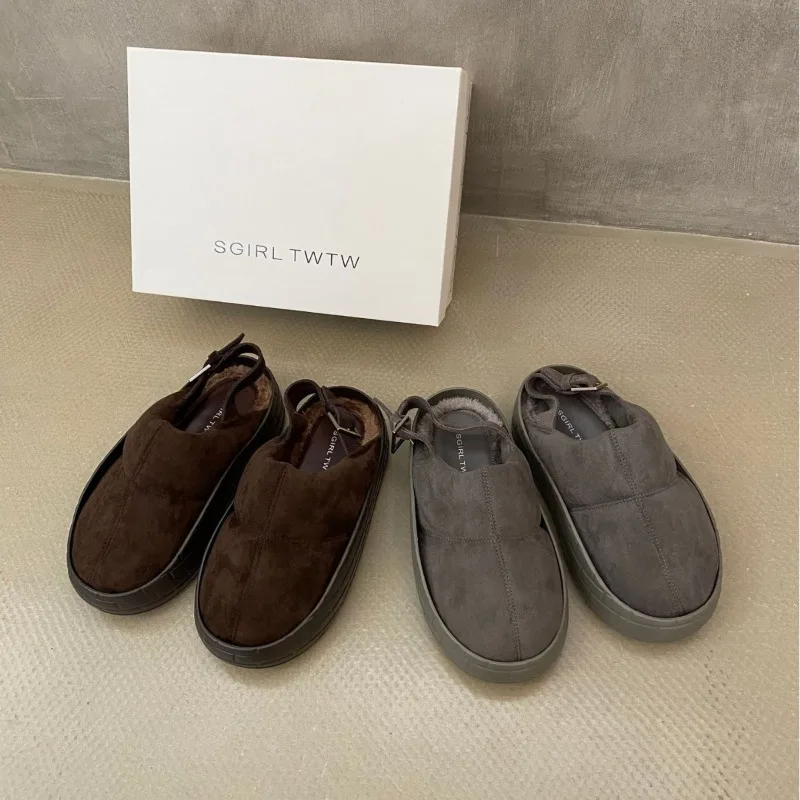 

Retro Thick-soled Lightweight Bag Head Half Slippers Women's Autumn Casual Sandals Single Slip-on Ins Hot Fashion