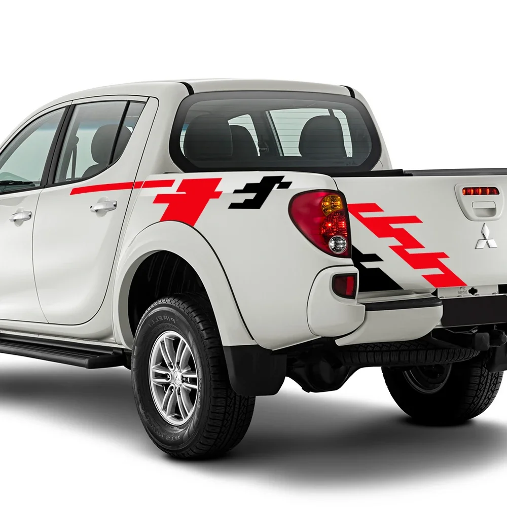 

Pickup Sticker For Mitsubishi L200 Triton Car Rear Tail Trunk Bed Side Decor Decal Truck Vinyl Cover Auto Decoration Accessories