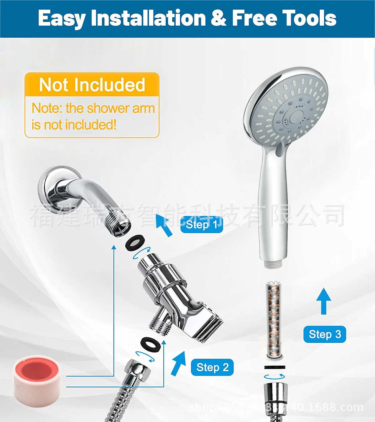 Concealed shower, skin beautifying, filter shower suit, hand-held pressurized shower head, shower head