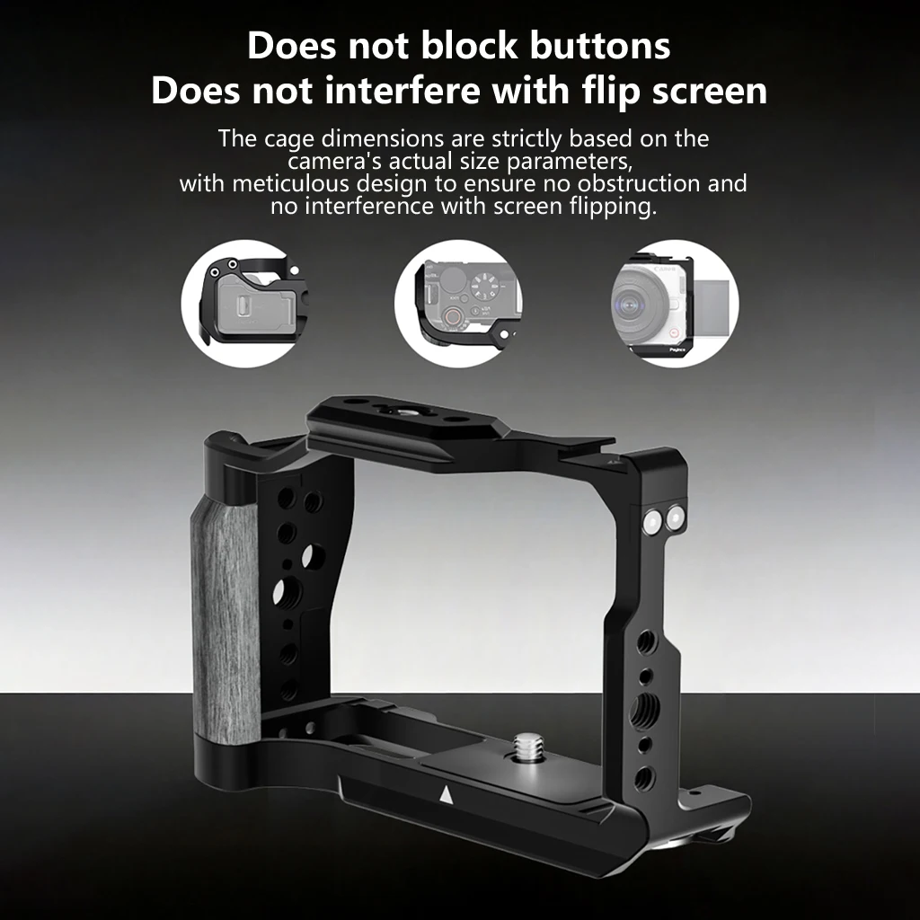 Camera Cage for Canon R50V / R6 MarkII R6 Mark III Video Frame with NATO Rail Cold Shoe for Arca-Swiss Quick Release Plate Cage