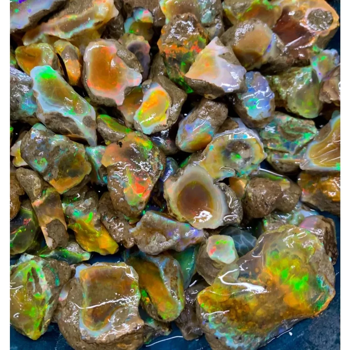 Natural Ethiopian Welo Opal Rough Raw 25-80CT Rainbow Flash Loose Gemstone Jewelry Making Randomly Selected One view 5