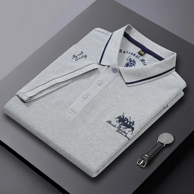 Summer Mens Short Sleeve Embroidered Polo Shirts Breathable Lightweight Shirt Luxury Top Casual Lapel T-shirt Men T Shirt Homme