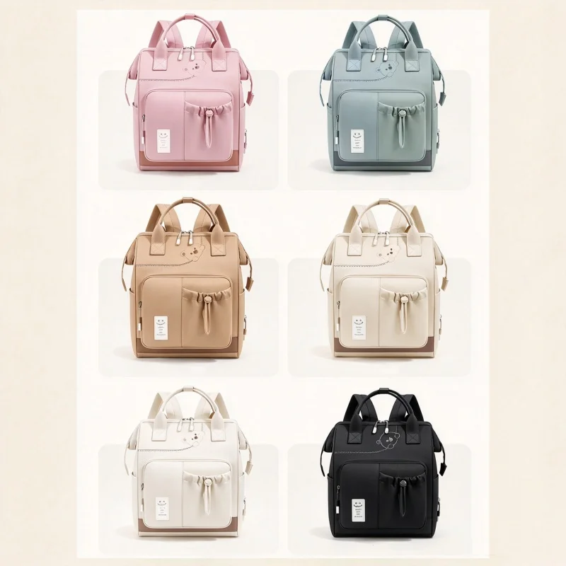 Multi-functional backpack with water-resistant feature, multiple compartments for storing milk and organizing, perfect for moms.