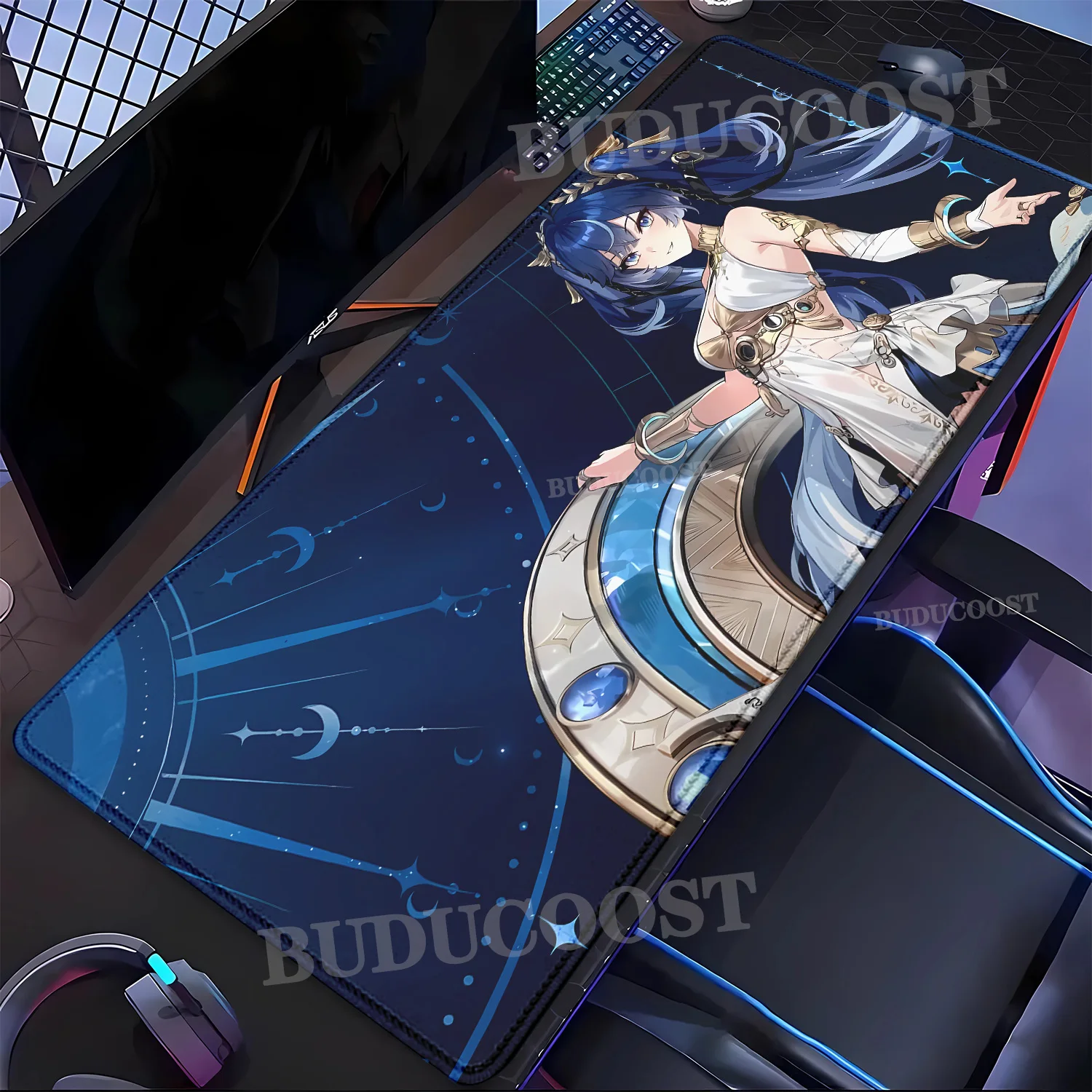 

Luno Sexy girl Mouse Pad Game Wuthering Waves Computer office Accessorie Keyboard Nonslip IUNO Mousepad Laptop overlock Desk Mat