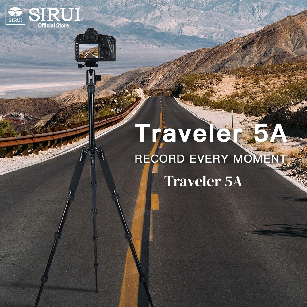 SIRUI Portable Aluminium Travel Tripod For DSLR Digital 1.38M Camera Camera Tripod With 360° Ball head  Load 4kg Traveler 5A