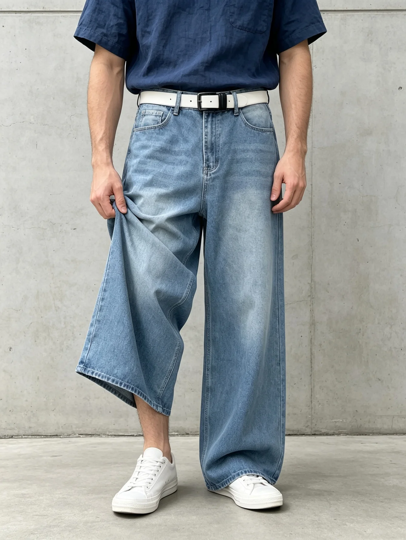 Y2K Embroidered Men's Jeans, Retro American Street Fashion Denim Trousers, Great Gift For Lover