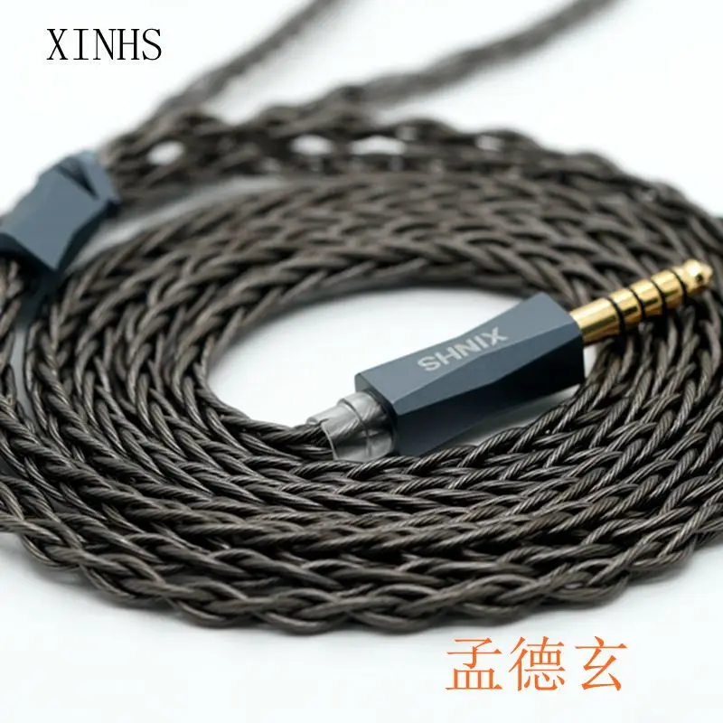 XINHS S129 Mengde Xuan 8-core Struktur Litz Kabel Peningkatan Headphone Kristal Tunggal Berlapis Tembaga dan Perak + Grafena