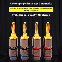YYTCG 8pcs Banana plugs Gold plated No welding speaker connector adapter audio wire connector