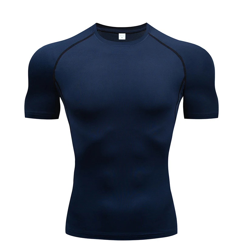 Men's Running Compression Tshirts Quick Dry Soccer Jersey Fitness Tight Sportswear Gym Sport Short Sleeve Shirt Breathable