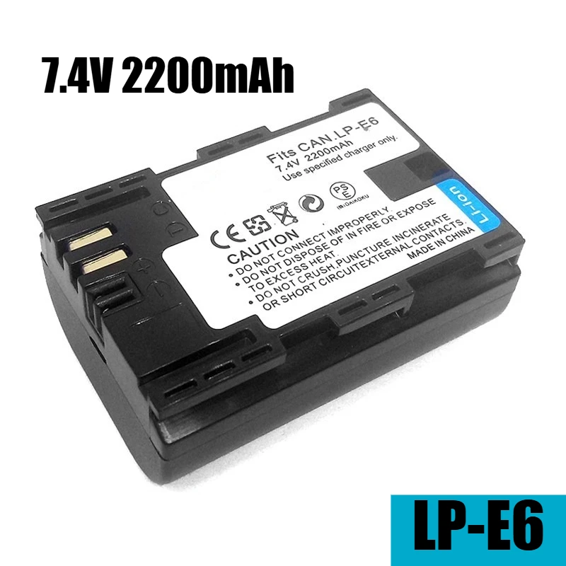 7.4V 2200mAh LP-E6 Camera Battery,for Canon R7 5D3 5D2 70D 7D2 7D 60D 6D 80D