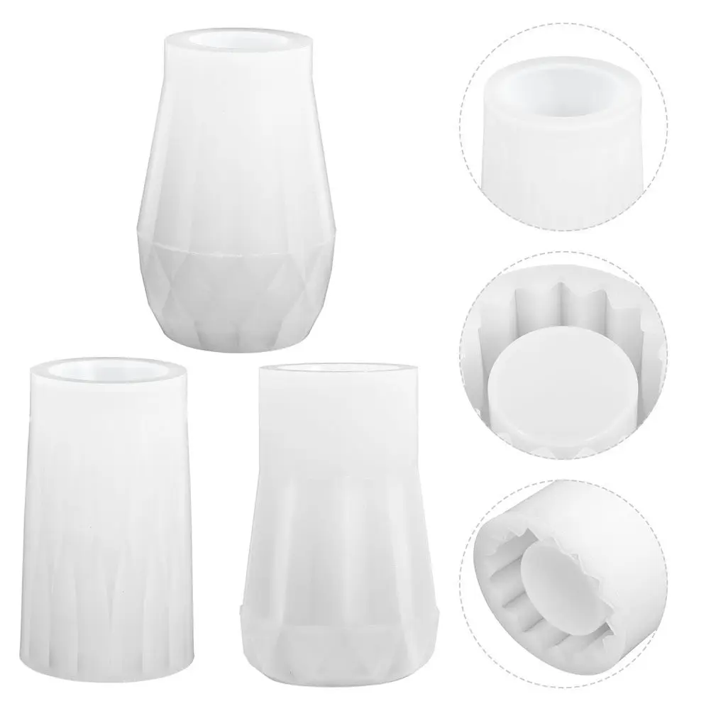 

3Pcs Silicone Vase Mold DIY Epoxy Mould Non Stick Handmade Craft Pen Holder Makeup Brush Container Flowers Storage