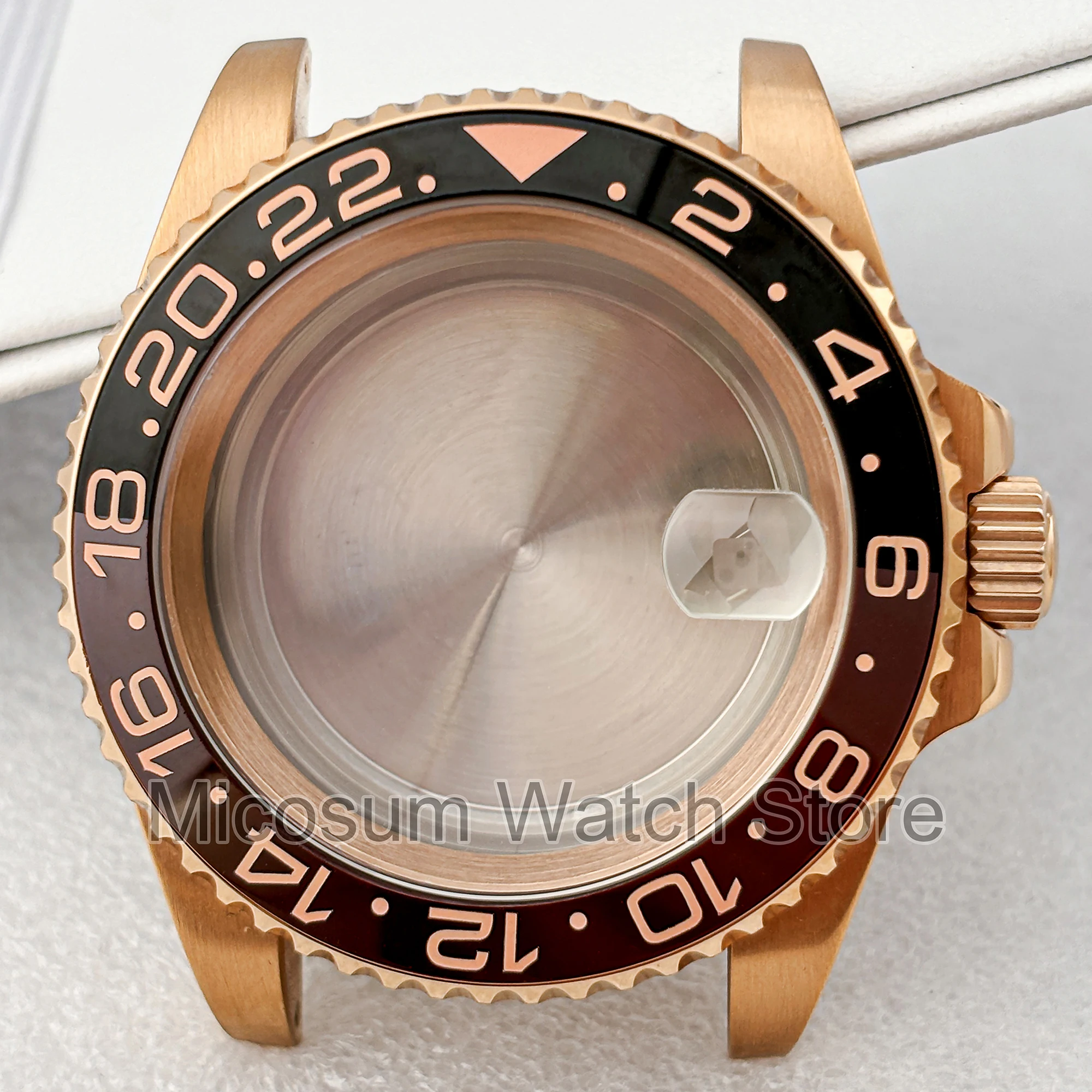 Casing gelang tali karet PVD NH35 emas mawar 40mm NH36 NH34 10bar tahan arloji SUB GMT suku cadang Aksesori casing MOD