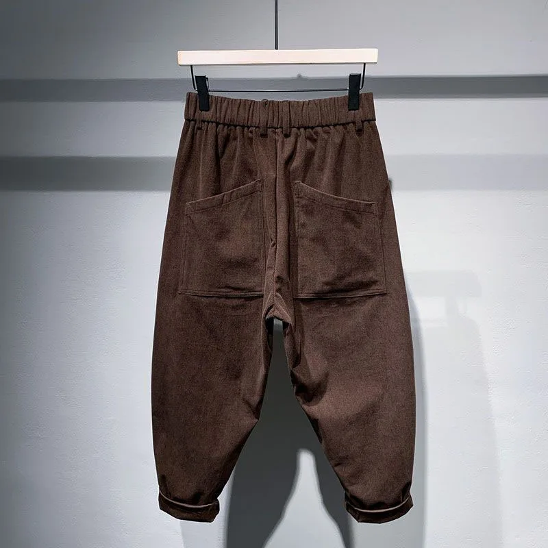 New Autumn/Winter Fashion Brand Japanese Vintage Corduroy Work Dress Pocket Loose and Versatile Handsome Casual Men\'s Pants