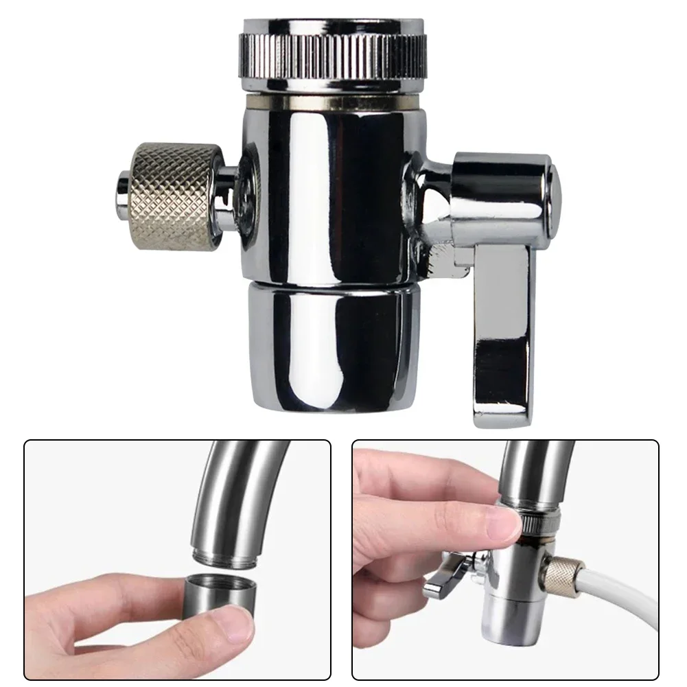 1pc Faucet Diverter Valve M22 Silver Above Counter Water Filter For 1/4