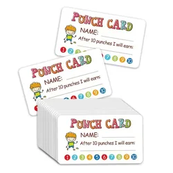 Cartes de poinçon de récompense pour enfants, incitation au comportement pour enfants, étudiants, enseignants d'école, irritation à domicile, motivation de la chambre, carte de point pour enfants, 10-50 pièces