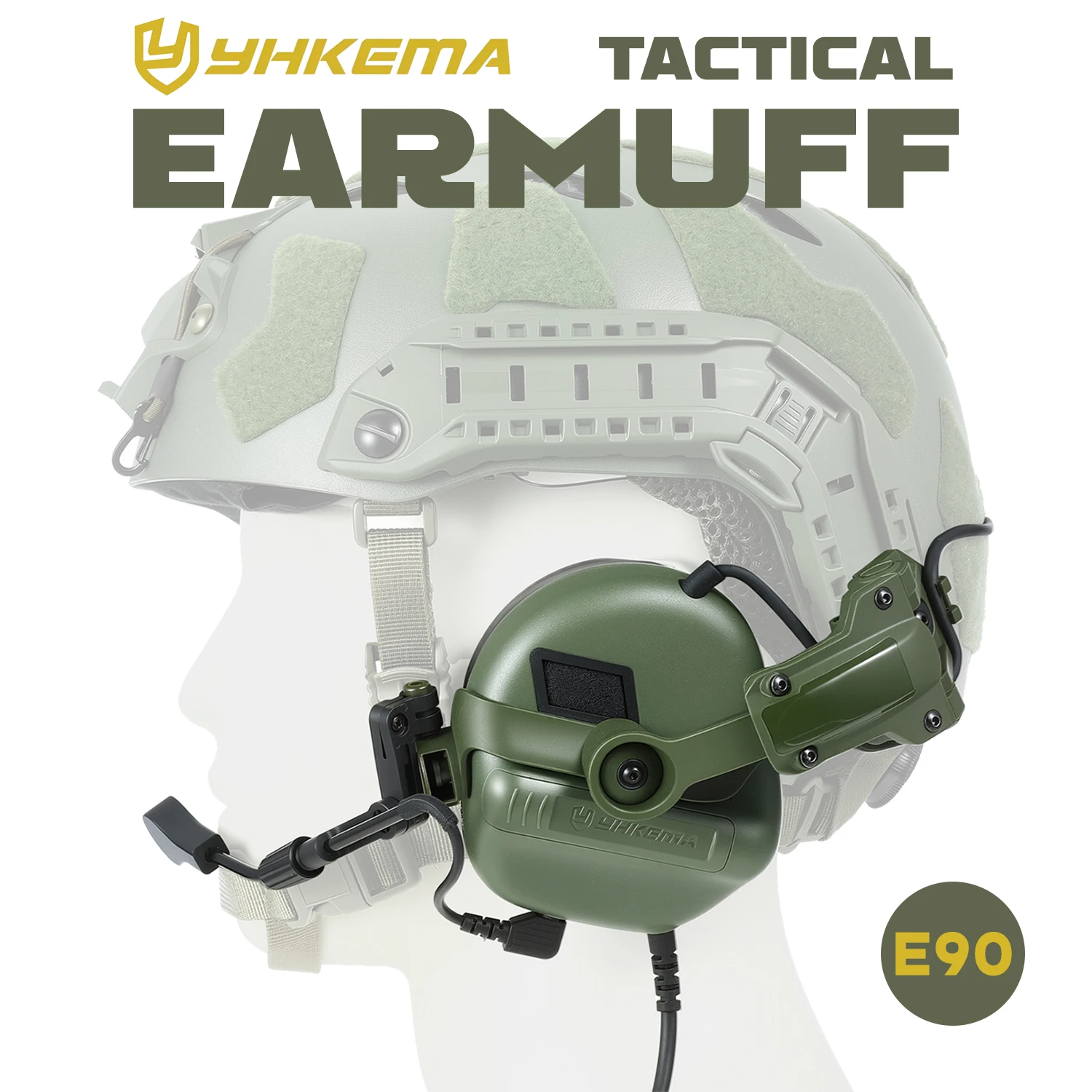 Outdoor Tactical Shooting Headset Electronic Noise Cancelling Earmuff with Mic for Communication, 6 X Sound Pickup for Hunting
