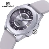 Reloj NAVIFORCE 7107 para mujer, reloj de pulsera elegante de cuarzo con correa de silicona para mujer, reloj resistente al agua hasta 5atm con indicador de fecha para mujer
