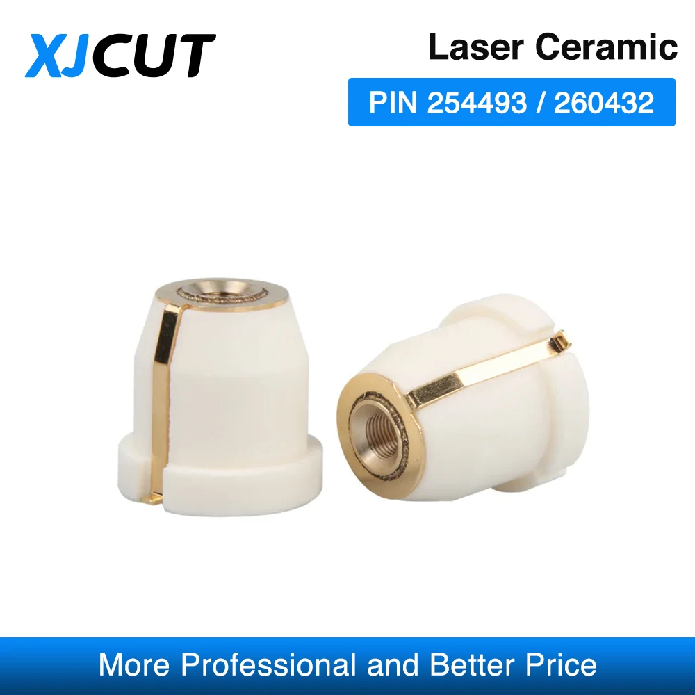 XJCUT pemegang nozel keramik Laser kualitas tinggi OEM PIN 254493 / 260432 untuk kepala pemotong Laser serat Co2