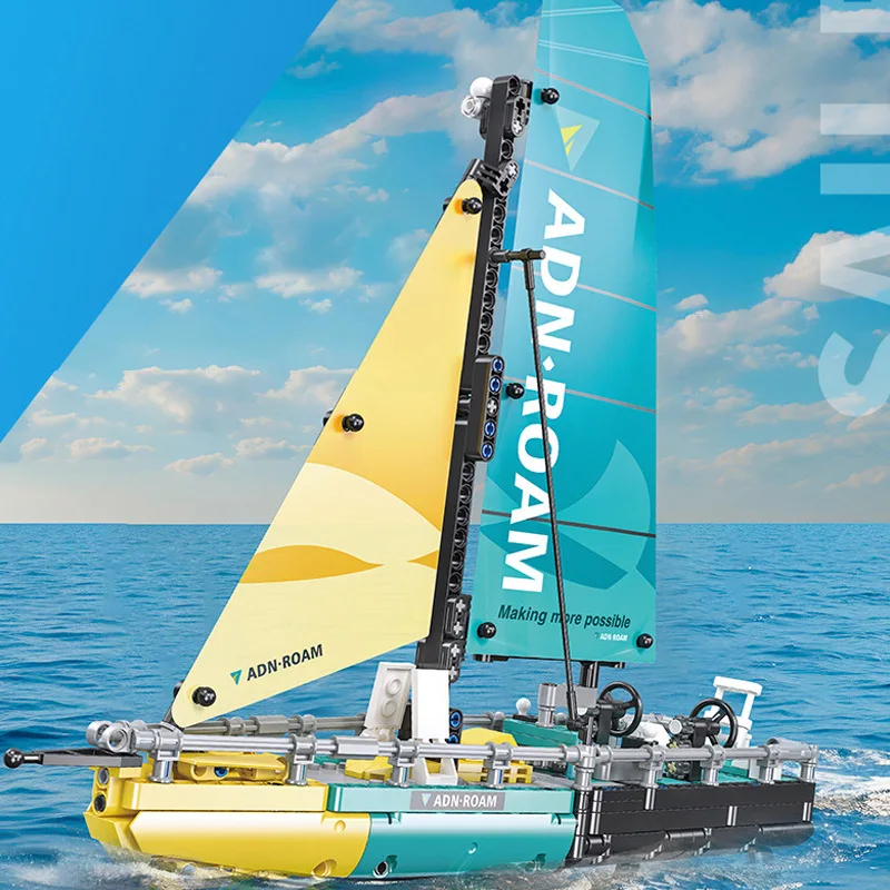

Oceanscape Type 65 Sailboat Collection Decorative Assembly Sailboat Model Building Block Toy for Older Children