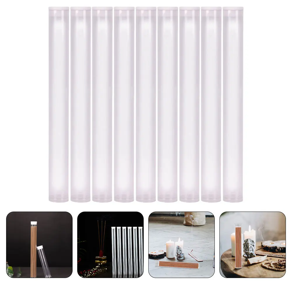

9Pcs Acrylic Incense Stick Storage Tubes Transparent Portable Holder for Home Travel Camping Dustproof Incense Containers