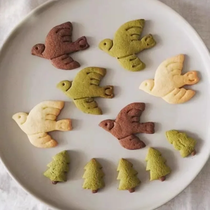 Swallow Cookie Cutter and Stamps Pigeon Dove Shaped Fondant Biscuit Baking Embossing Mold Baking Supplies Gifts