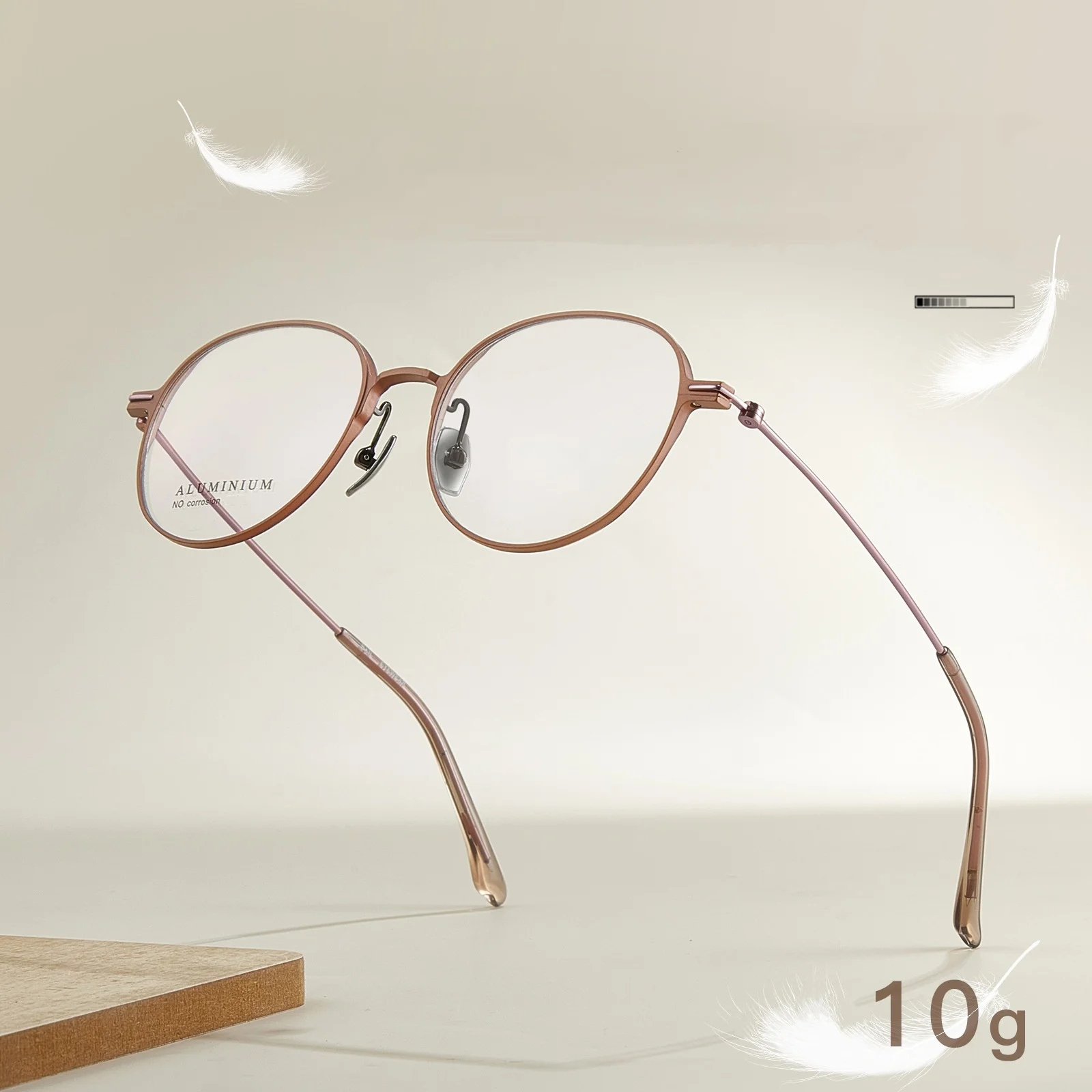 Aluminum Titanium Eyeglasses Round Full Rim Designed Optical Frame Prescription Spectacle 51mm Wide Vintage Style