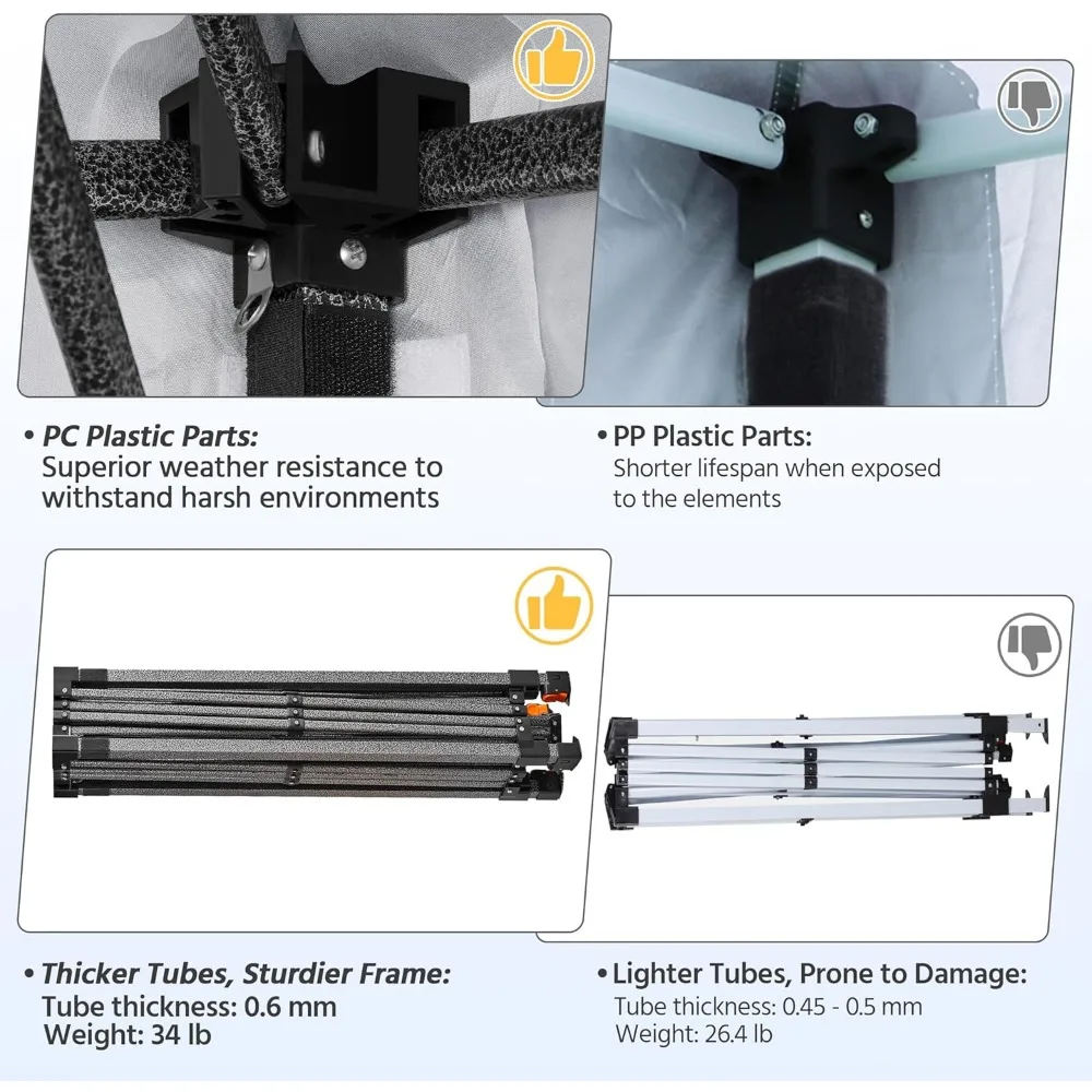 Yaheetech مظلة فورية 10x10، خيمة خارجية من القماش المطلي بالفضة 150D من الدرجة التجارية مع حقيبة حمل بعجلات، تتضمن 4 رمل
