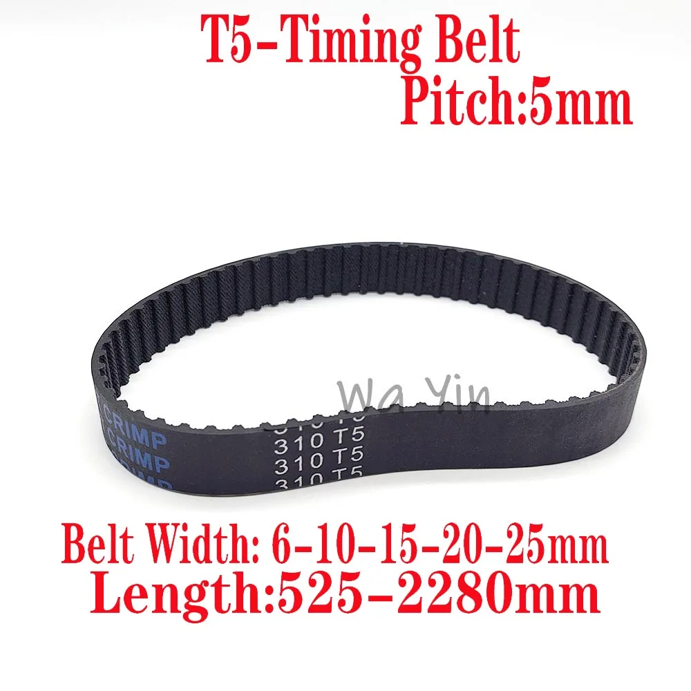 T5 Synchronous Belt Circumference 525-2280mm Rubber Synchronous Belt Drive BeltIndustrial Belt Width 6-10-15-20-25mm