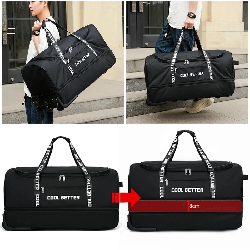 2023 Large Capacity Wheeled Travel Bag For Men 10kg Carry-on Luggage Backpack Unisex  Suitcase Wear-resistant Hand