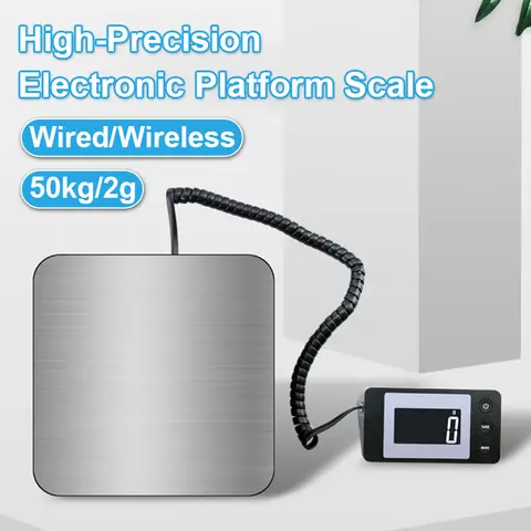 50kg/2g 전자 플랫폼 저울 고정밀 디지털 저울 백라이트가 있는 유선/무선 분할 저울 휴대용 계량 도구