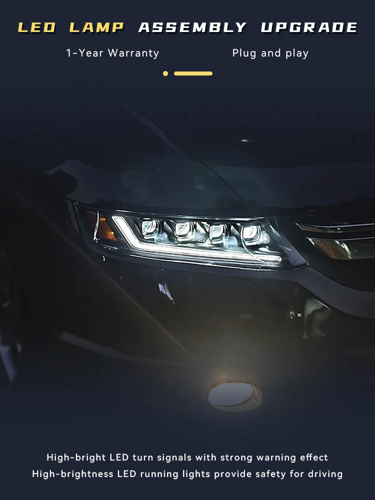 Auto Headlights For Honda Odyssey 2004-2008 Upgrade Front Lamp LED Bulbs DRL Upgrade Head Light Projector Lens Car Accessories
