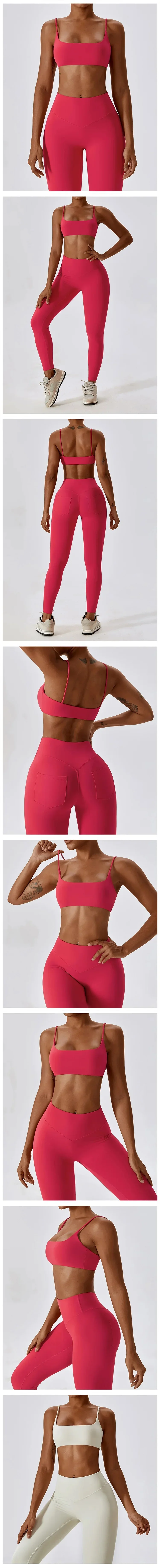 Superweicher Stoff-Sport-BH, hochwertige Yoga-Kleidung für Damen, Fitness-Lauf-BH, sexy gestrickter Träger-BH – Detail 4