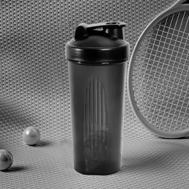 Garrafa Shaker de 600ml (20 Oz) com Bola de Aço Inoxidável, Livre de BPA, Plástico à Prova de Vazamentos para Fitness Portátil