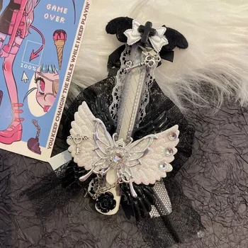 1 Piece Sweet Cool Black Paper Cutter Creative Design Wings Butterfly Box Cutter Portable Mini Utility Knife Student Supplies