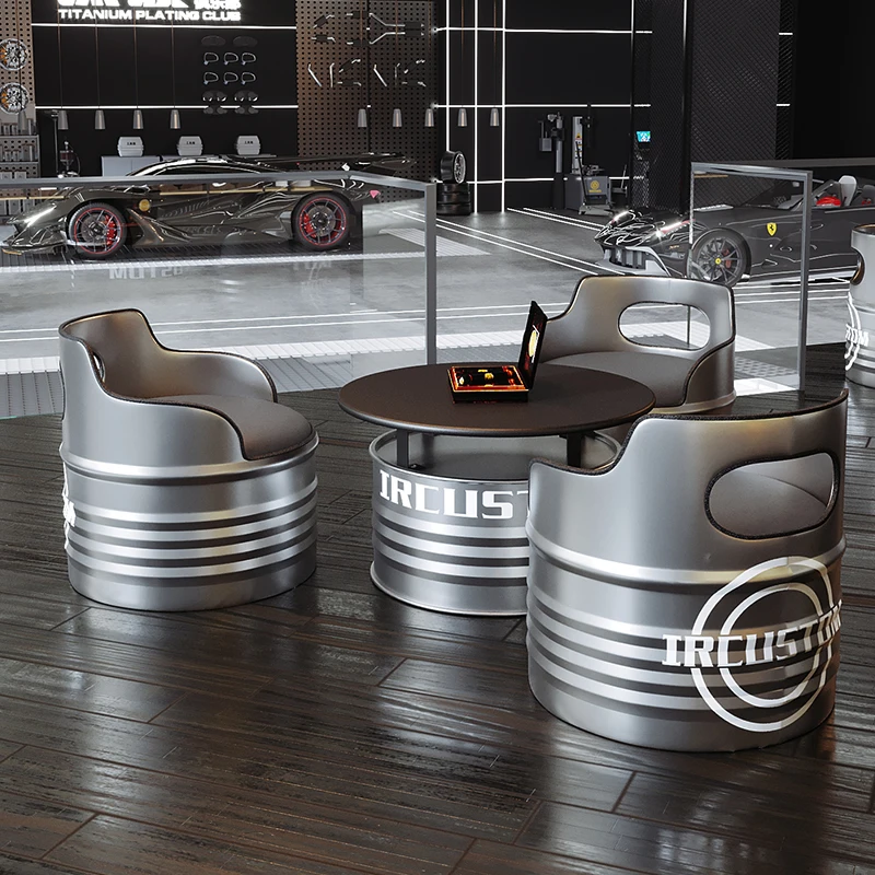 

Масляный барабан в индустриальном стиле Стол и набор стульев Индивидуальная мастерская Коктейльный бар Кафе Кованая железная коммерческая мебель