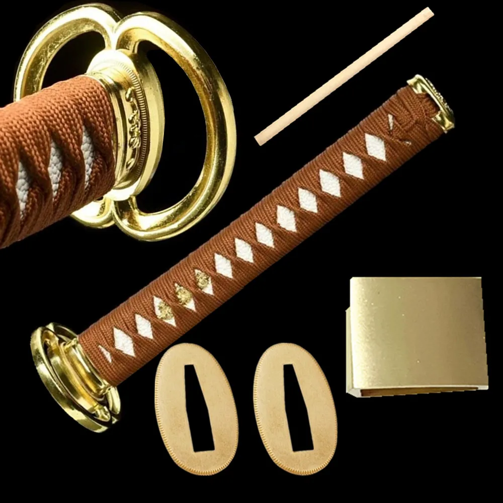 

26cm Handle Tsuka Tsuba/Fuchi/Kashira/Habaki/Menuki/Seppa For Japanese Sword Katana Wakizashi Tanto Set Fittings