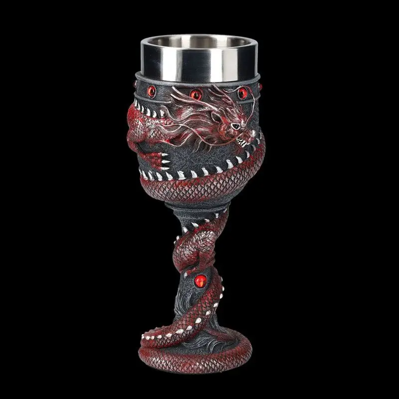 

3D Retro Beer Mugs Creative Asian Dragon Goblet with Stainless Steel Inner Resin Vintage Coffee Tea Cup BEST Birthday Gift 20oz