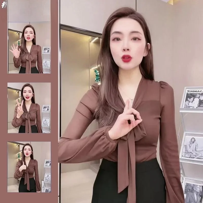 

Женская модная винтажная повседневная блузка свободного кроя с длинным рукавом Ele для весны-лета 2023