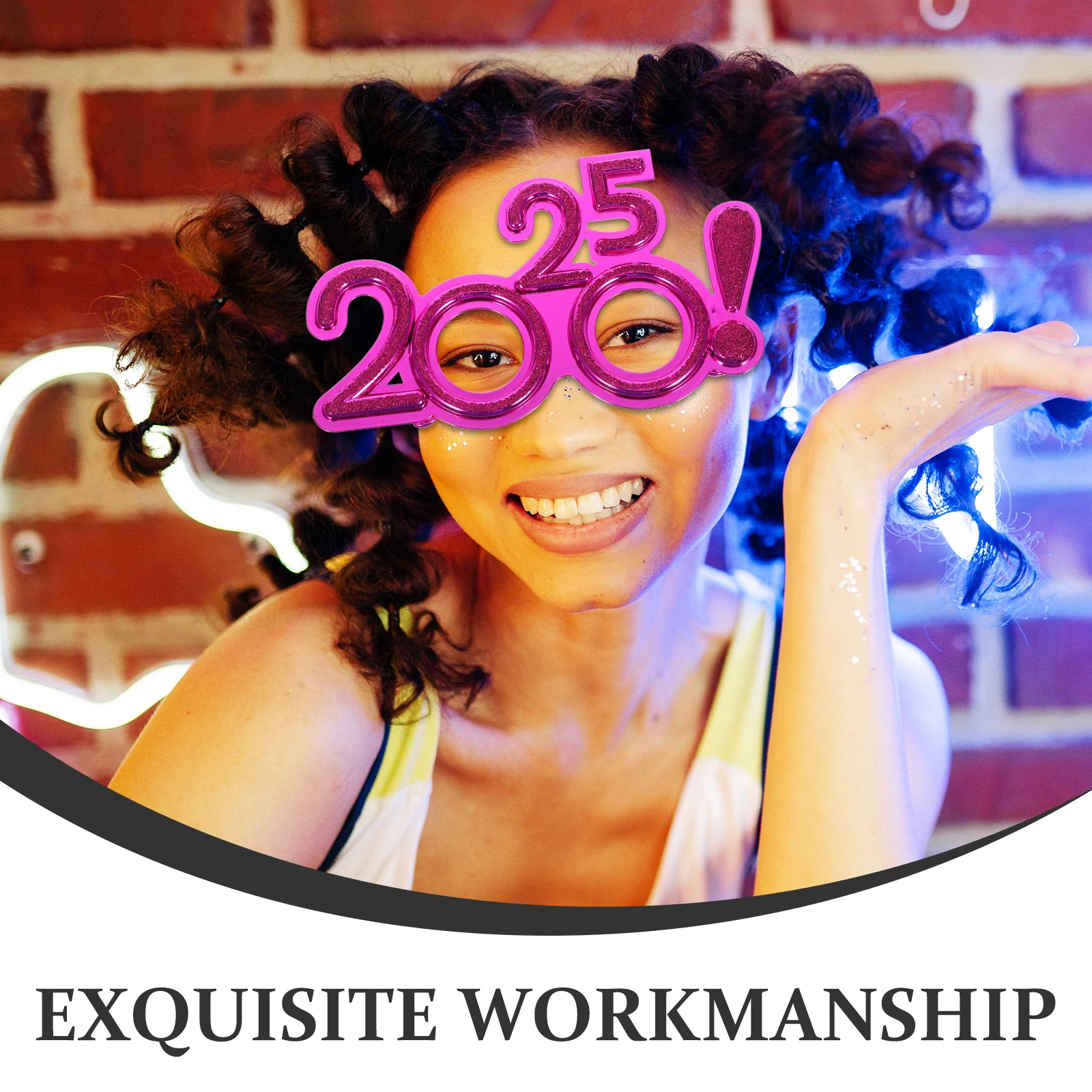 

1pcs 2025 Funny Eyeglasses Props New Year Celebration Glasses Costume Accessory Photo Props Party Supplies Decor Plastic Number