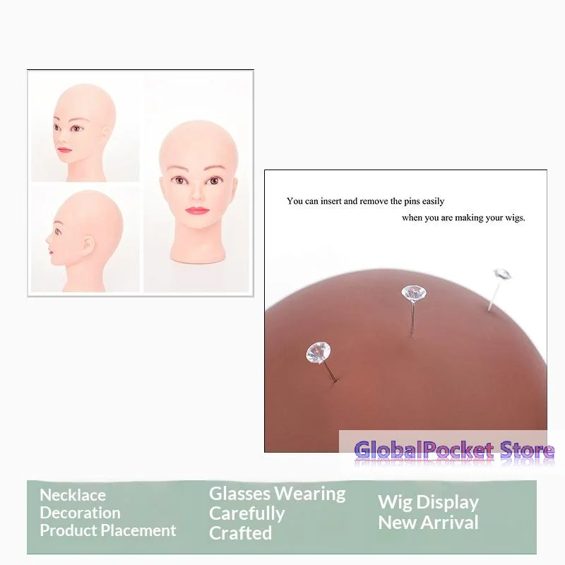 [TG823]Professional Makeup Doll Head Bald Manikin Model For Making Wigs Styling Caps Hairdressing Hat Headwear Display Stand