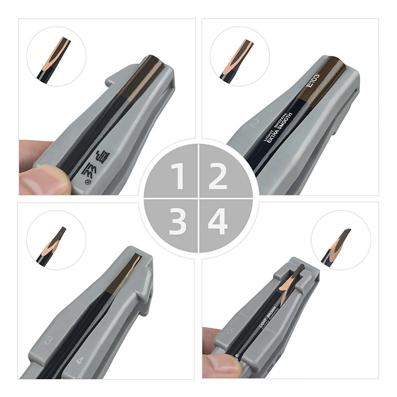 Sacapuntas de lápiz de cejas de madera Sacapuntas de lápiz de cejas Sacapuntas para principiantes Machete Ayuda de lápiz de cejas de madera