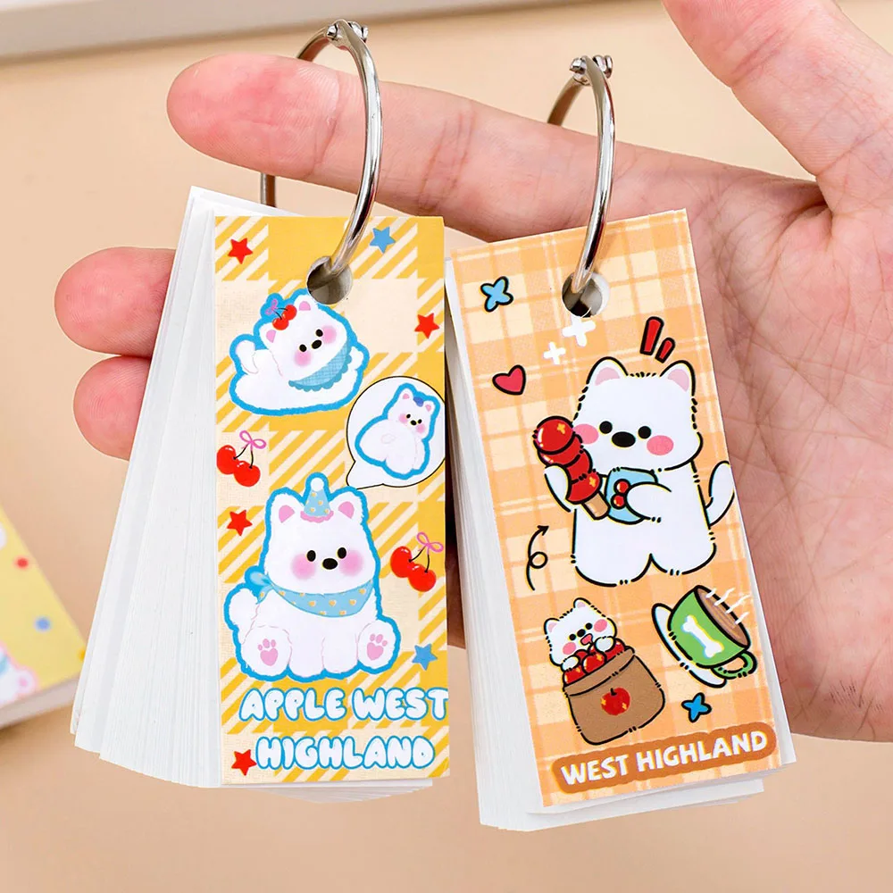 1pc random style cute mini iron ring notebook, removable sticky note book, portable pocket notebook