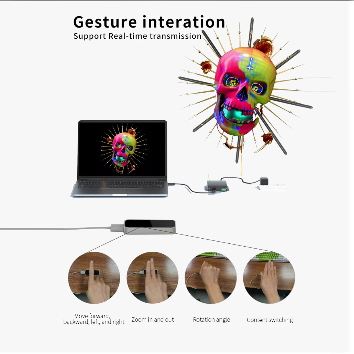 HDMI Hologram Projector Man-Machine Interaction Real-Time 3D Fan Support Solo/Splicing for Events