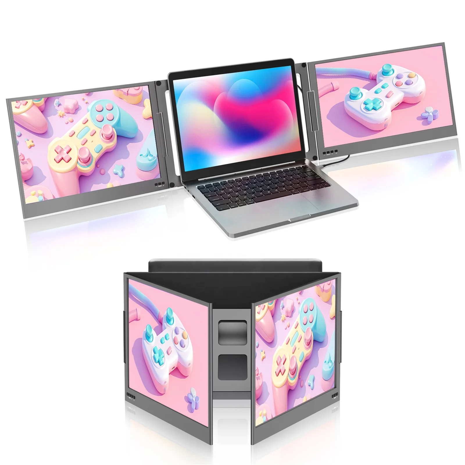 Wholesale FHD 15.6inch Large Size 16:9 Dual Screen Portable Laptop Screen Extender for Notebook Laptop Monitor Type-C Connection
