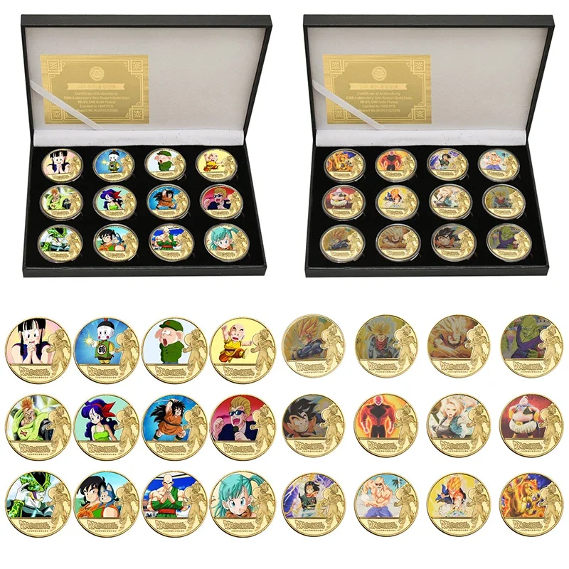 

31 Dragon Ball Commemorative Coins Son Goku Cartoon Vegeta Piccolo Collection Toys Anime Games Small Gifts Event Souvenirs